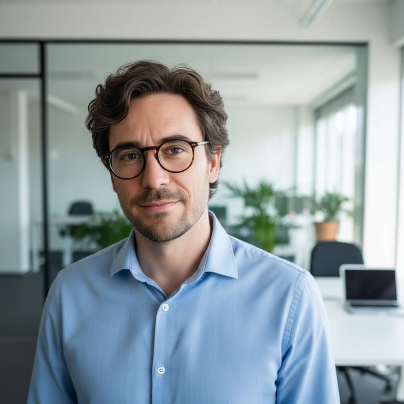 Professional architect headshot of a man in a smart shirt