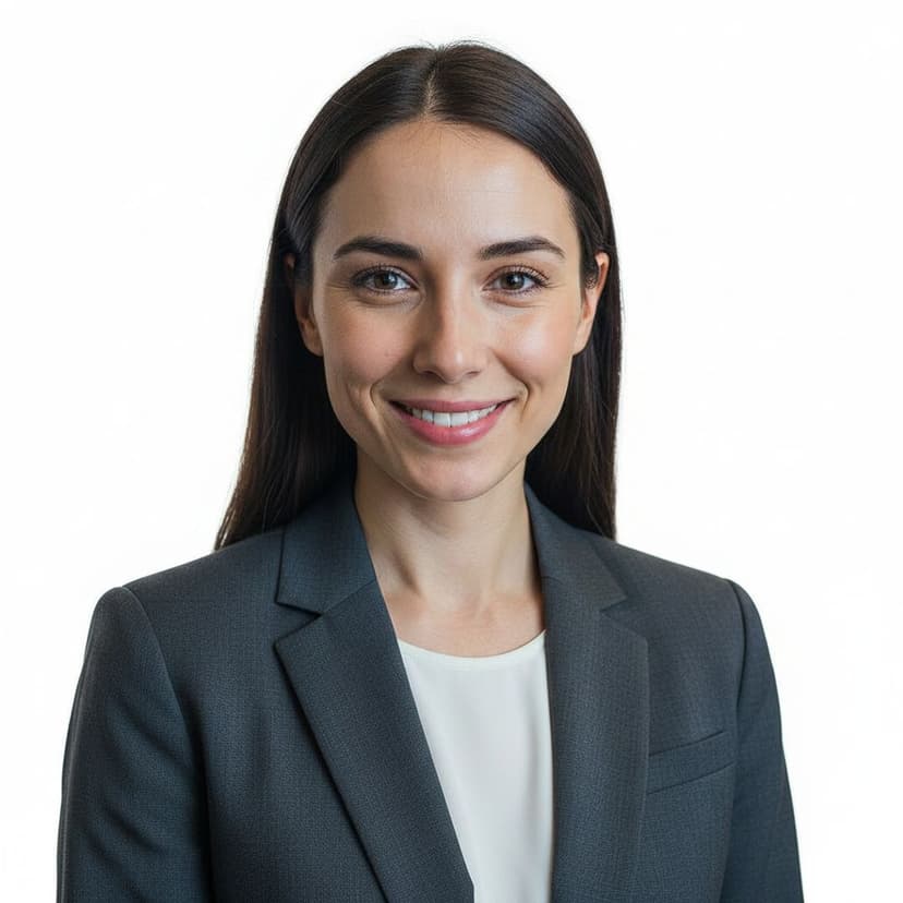 Professional corporate headshot of a woman in a blazer