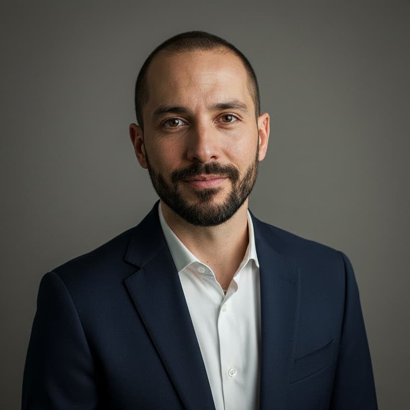 Personal brand headshot of a man in a blazer