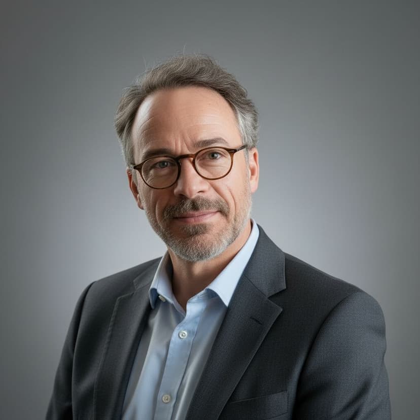 Professional professor headshot of a man in a blazer