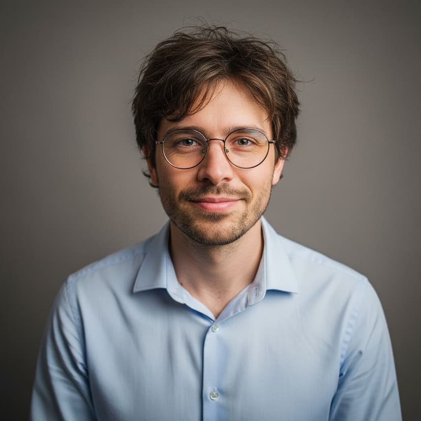 Professional remote work profile photo of a man in a casual shirt