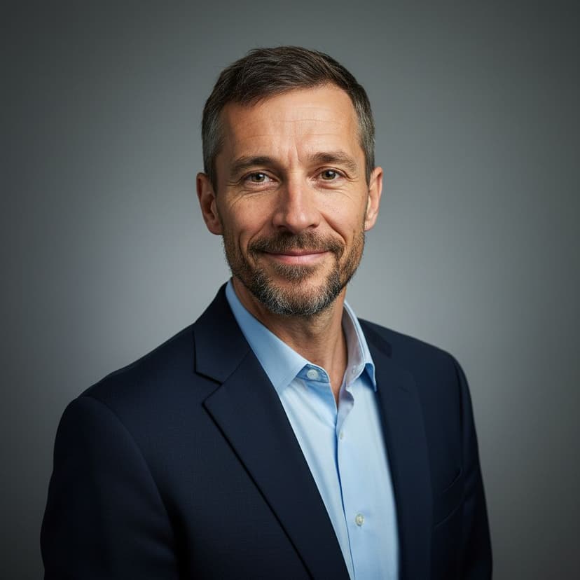 Professional entrepreneur headshot of a man in a blazer