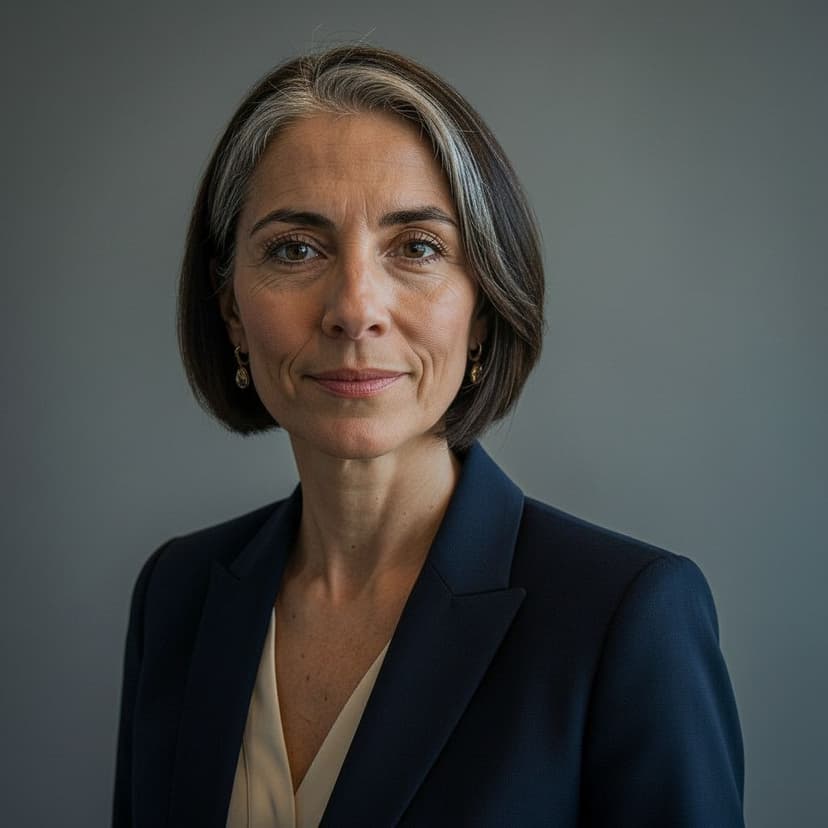 Professional executive headshot of a woman in a blazer
