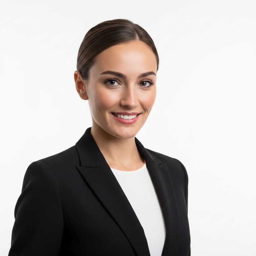 Professional cabin crew application headshot of a woman in a blazer