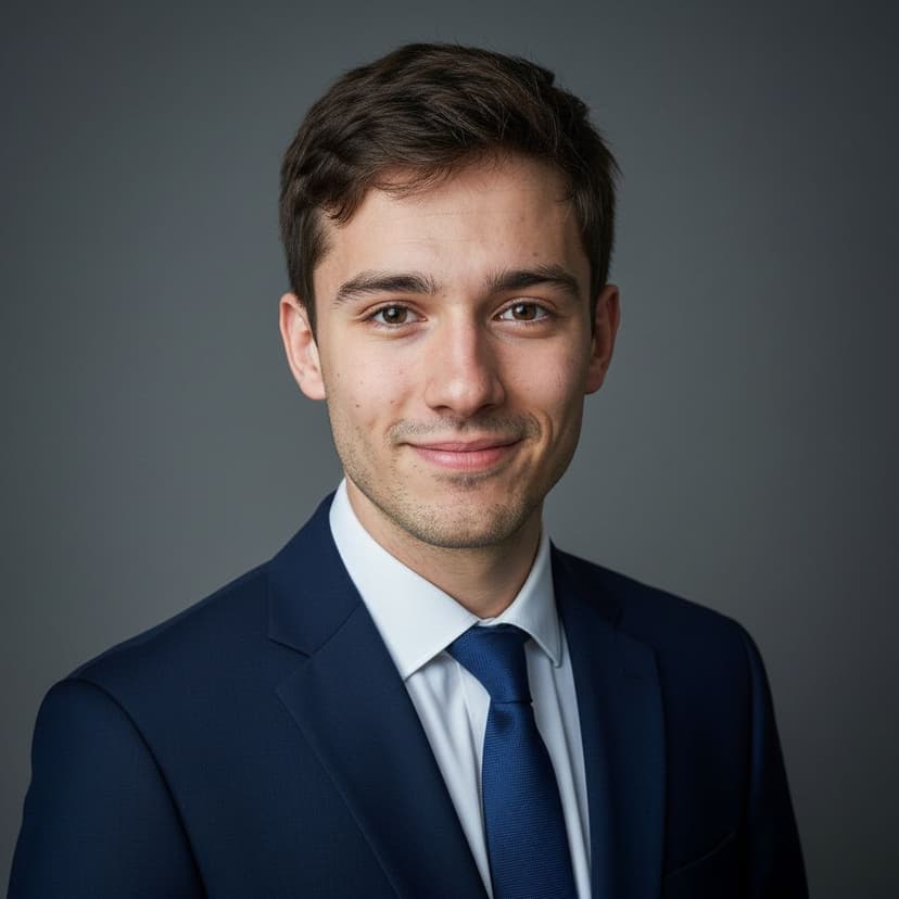 Professional job application photo of a man in a suit