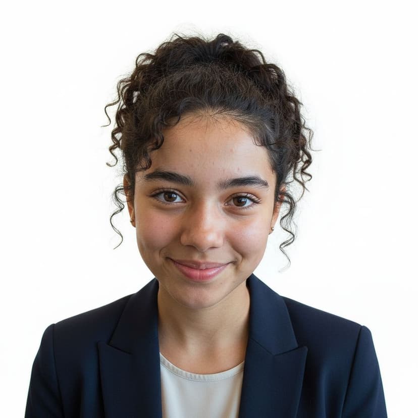 Affordable professional headshot of a woman on a neutral background